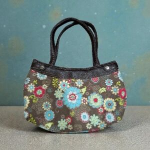 Thirty-One Floral Shoulder Bag - Brown and Blue